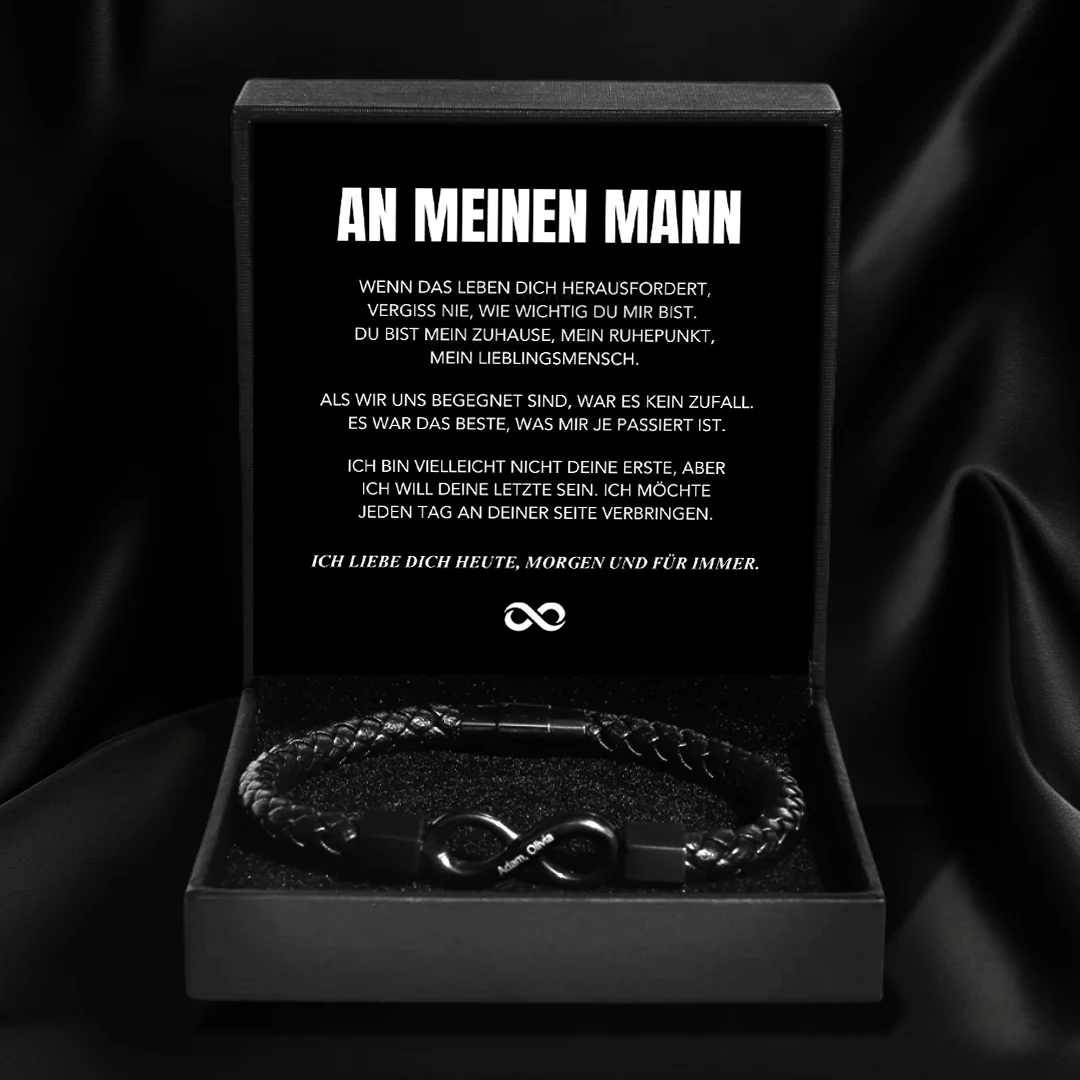 „Für meinen Mann“ – Personalisierbares Infinity-Armband