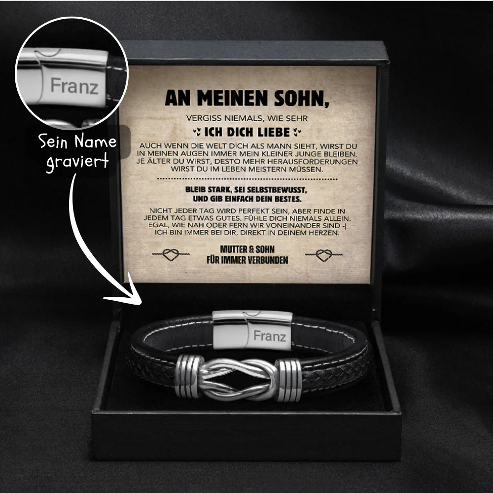 „Für meinen Sohn“ – Unendlicher Knotenarmband